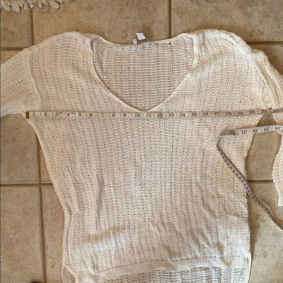 J Jill White Knit Sweater Medium - Picture 4 of 4